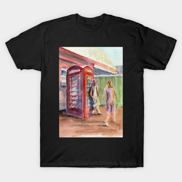 By the Station Phone T-Shirt by adam-bullock